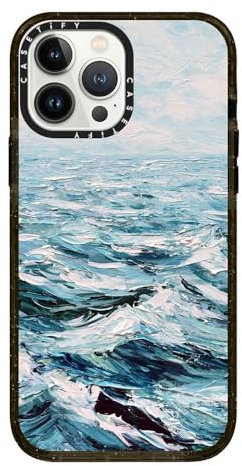 CASETiFY Impact iPhone 13 Pro Max Case [4X Military Grade Drop Tested / 8.2ft Drop Protection/Compatible with Magsafe] - Deep Blue Sea - Glossy Black