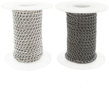 HXSYKJDM 5 M Gliederkette, Aluminium-Panzerketten, Kette Meterware, Basteln Gliederkette, Spulenkette Metall Kette für DIY Schmuckherstellung