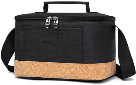 Nanxson Bolsa isotérmica congelable Bolsa nevera a prueba de fugas Bolsa grande para comida de playa Lunch Pail Picnic con correa ajustable para el hombro(7L,A-Negro)