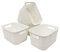 ABBAware 5er Set 9 Liter Aufbewahrungskorb mit Griffen im Rattan-Design, Weiß, der Umwelt zuliebe aus recyclebarem PP