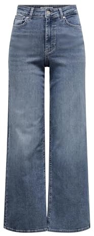ONLY Damen Onlmadison Icon Hw Wide DNM Cro300 Noos Female Jeans mit Weitem Bein Onlmadison Hohe Taille Weiter Beinschnitt Jeans
