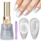 MIZHSE Cat Eye UV Gel mit Magnet 12ml Glitter Cateye UV Gel Silver Holografischer Cateye Magnet Katzenauge UV Gel Nagellack Glitzer DIY Art Manicure Salon Home DIY