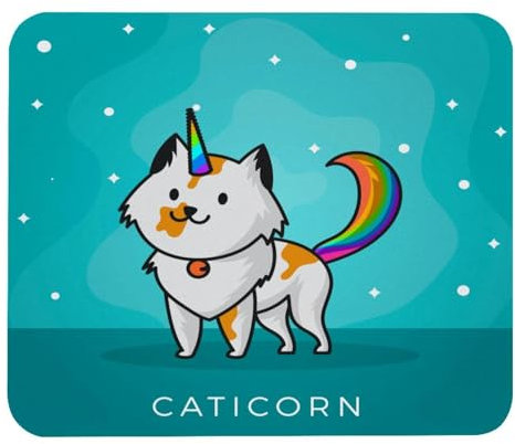 VAPOKF Gaming Mouse Pad, Unicorn Cat Prints Mouse Mat for Desk Home Office, Non-Slip Rubber Base Keyboard Pad, Laptop Desk Pad Mousepad