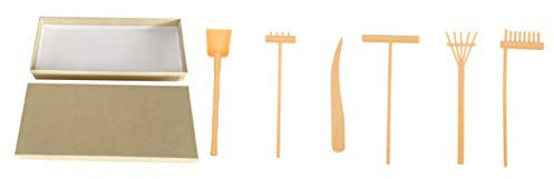 JOINPAYA 1 Jeu Ensemble Râteau à Sable Zen Mini Jardin Zen Kit De Râteaux De Jardin Zen Bac à Sable Petit Râteau Sable Outils De Jardin Zen Boule De Bac à Sable Yellow Plastique