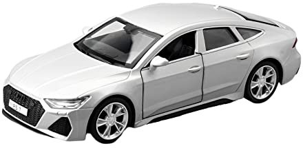 CHENXIAOLAN Miniaturmodelle 1 43 Für Audi RS7 Legierung Simulation Zurückziehen Spielzeug Automodell Sammlerstücke Souvenir Display Ornament Fertigmodell(Silber)
