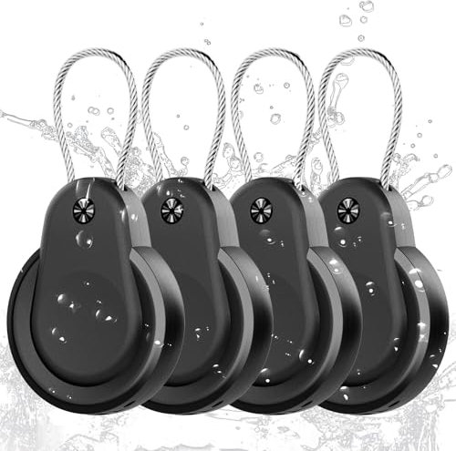 Holixcase AirTag Case - 4 Pack Lock Case with Keychain, Waterproof & Durable AirTag Holder for Keys, Kids, Luggage, Backpacks, Pet Collar, Black