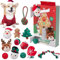 Hundespielzeug Adventskalender 2024 | Weihnachts-Countdown 12 Tage für Hunde | Weihnachtskalender mit Kauspielzeug, Quietschbällen und Beißspielzeug für Hunde und Welpen, perfekt für Urlaubsspaß und