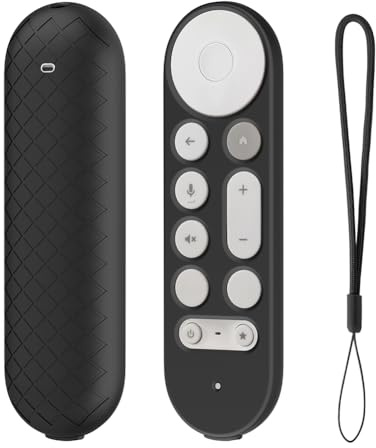 Fiorky Silicone Remote Case Anti-Slip Protective Cover with Lanyard Protective Controller Sleeve Skin TV Remote Control Case for Google TV Streamer 4K Remote