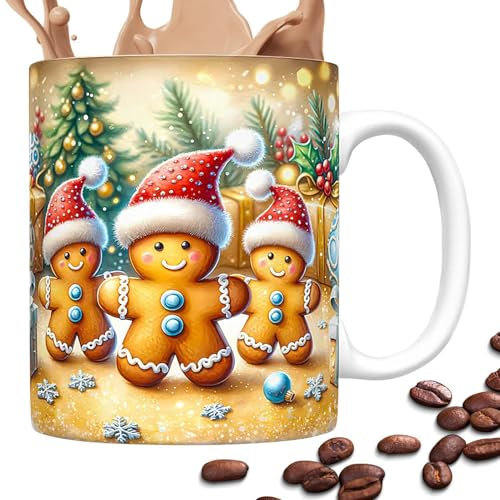 Taza de Navidad de Papá Noel, tazas de té 3D, tazas de té de cerámica de Papá Noel, taza de cerámica festiva de Navidad, taza de té caliente portátil, taza de café de viaje para leche, agua helada