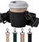 80 Oak Kaffeebecher und Cupholder SET. Becherhalter und Thermobecher zum Umhängen. Getränkehalter aus Neopren mit verstellbaren Schultergurt (Schwarz, Schwarz)
