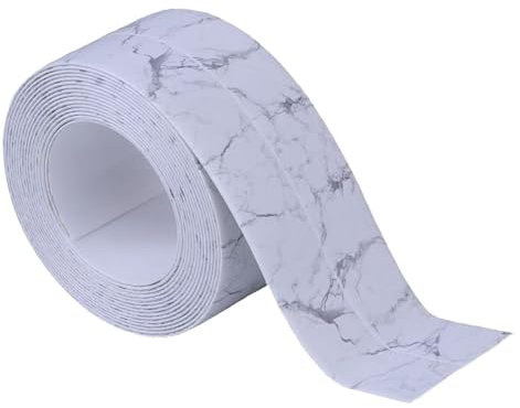 Joint Silicone Blanc Salle de Bain Ruban adhésif autocollant évier lavabo garniture PVC Ruban Calfeutrage Décoratif pour Cuisine Salle de Bain Toilette