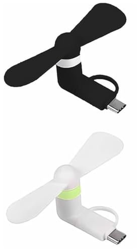 Laroal 2 STK. Mini-Handy-Ventilator, tragbarer USB-Ventilator 2-in-1, rotierender, leiser Mini-Kühler, Kleiner USB-Ventilator zur Kühlung, handlicher Ventilator für unterwegs, im Büro oder im Freien