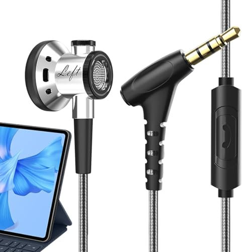 Auricolari con filo metallico, auricolari in-ear con bassi pesanti, comodi da indossare per tablet, laptop, computer, telefono cellulare