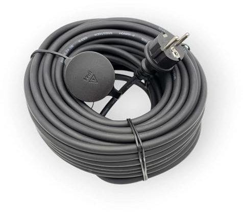 EKABEL24 Verlängerungskabel für Außenbereich | Gummikabel, Schuko-Stecker und Kupplung | 3x1,5 mm² Ader | Robust & wetterfest | Schwarz 20m