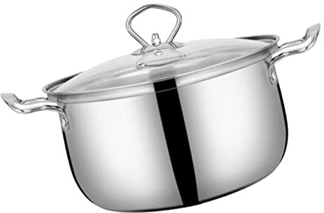 GLEAVI Olla De Sopa De Acero Inoxidable Hervidor De Agua Olla Para Cocinar Alimentos Cacerola Antiadherente Con Tapa Para Uso Diario Cocina