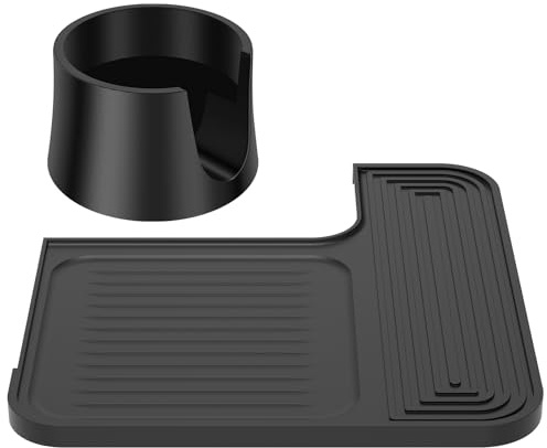 Anihet 2 Pcs Coffee Top Mat and Base Set for Luxe ES601, Silicone Coffee Machine Mat and PLA Plastic Espresso Portafilter Holder Efficient Accessories for Home Kitchen