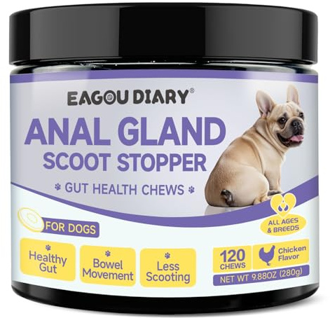 Dog Digestive Health Chews - High Fiber for Dogs Digestive Support, Healthy Bowel - Dog Fiber Supplement with Pumpkin, Beet Pulp - All Ages & Breeds, 120CT