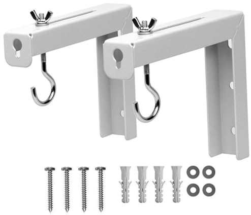 BESPORTBLE 2pcs Metal Projector Screen Ceiling Mount Hooks Brackets for Wall Suspension Compatible with Projector Screens Easy Install Support for Office and Home Use