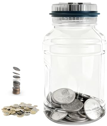 BAODBF Digitale Spardose mit Zähler 1.8L,Transparente Sparschwein Elektronisch,Geld Sparen Box mit LCD Anzeige,Automatisch Münzzähler,Elektronische Sparbüchse,Euro Zähler für Kinder und Erwachsene