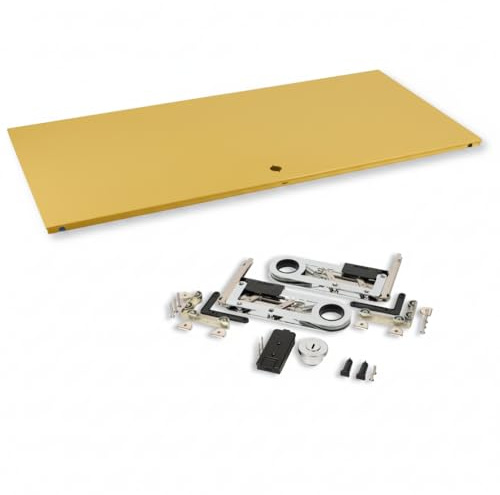 HAUS Lab Klapptür 500x175 1004 Goldgelb mit Montageset kompatibel mit USM | Passend für USM Haller · Stahl pulverbeschichtet · Soft-Close · Federbänder + Türgriff inklusive · passgenauer Ersatz