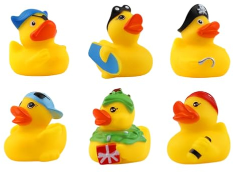 6er Set Quietscheente Badeente Gummiente - 4cm Mini Badeenten Set mit Quietschfunktion - Schwimmendes Badespielzeug für Babys und Kinder - Lustige Wasserspielzeug Enten für Badewanne und Pool