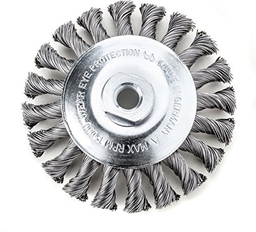Zopf-Kegelbürste zur Schweißnahtbearbeitung und zum Entfernen von Zunder, Rost, Lack und Schlacken | Bürste mit M14 Gewinde und 100 x 12 mm Durchmesser | Borsten aus Stahldraht, glatt, 0,50 mm