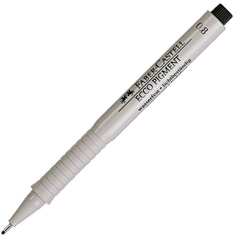 Faber-Castell 166899 - Tintenschreiber Ecco Pigment 0,8 mm, schwarz, 1 Stück