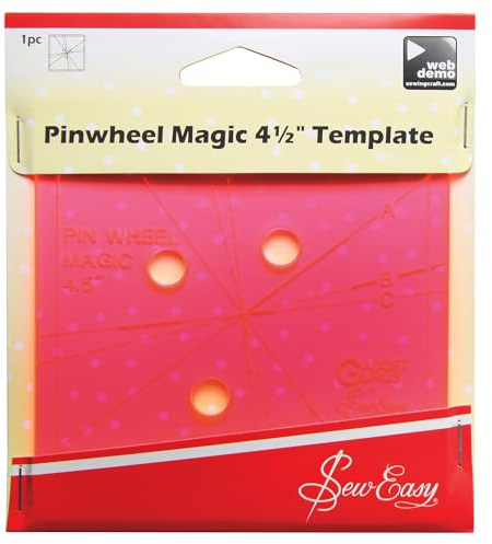 Sew Easy Pinwheel Template – 4.5” Acrylic Guide for Pinwheel Shapes & Quilting