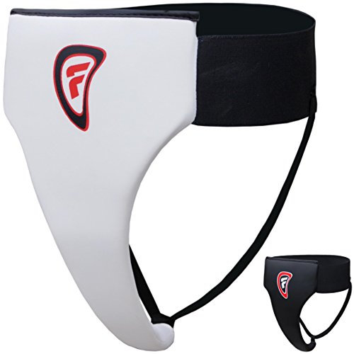 Farabi Sports Groin Guard Female Groin Protector MMA Mix Martial Arts Kickboxing Protection (S/M, White)