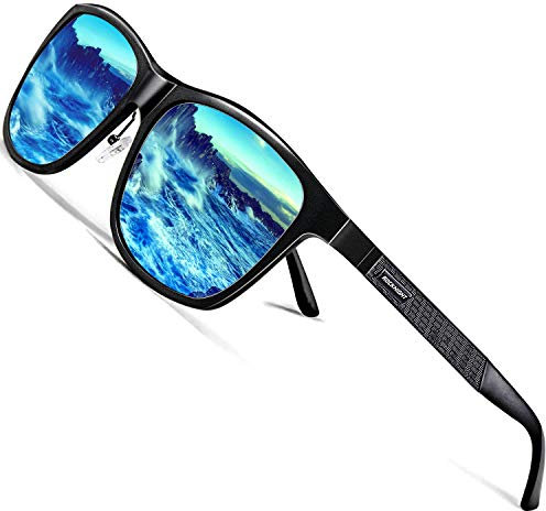 ROCKNIHGT Fishing Polarized Blue Mirrored Sonnenbrille Herren Strand Outdoor Al-Mg Big Head Sonnenbrille
