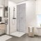 Schulte 1 panneau mural l.100 x h.210 cm, épaisseur 3 mm, surface 2.1 m², revêtement salle de bain douche, résistant aux rayures, gris clair, DécoDesign, livré avec adhésif double face