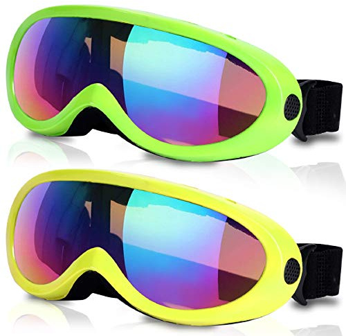 Rngeo Ski Goggles, Pack of 2, Snowboard Goggles for Kids, Boys & Girls, Youth, Men