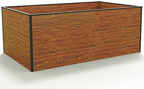 GFP Hochbeet Kräuter-Gemüse-Beet Aluminium Christina - 195x119x77cm - Holzoptik