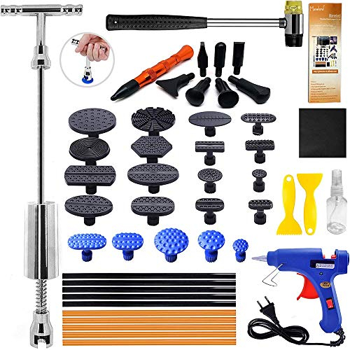 Strumento di riparazione per ammaccature per carrozzeria - Kit di riparazione per ammaccature con estrattore per ammaccature a martello scorrevole per rimozione ammaccature da grandine per carrozzeria