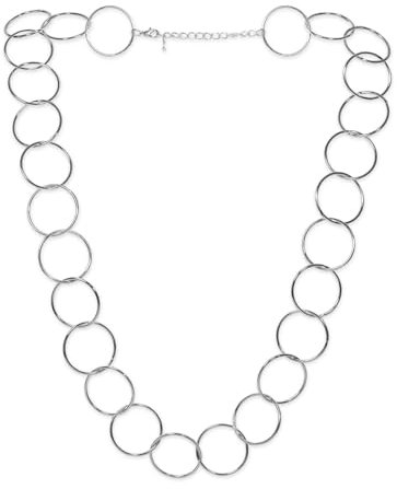 Soul-Cats 1 Metall Kette mit großen silbernen Ringen für Damen Statement Oversized