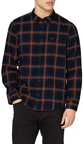 LEE Button Down Chemises, Navy, L Homme