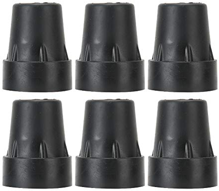 6 Stück Gehstock Gummipuffer Anti-Rutsch-Pads Outdoor-Zubehör Metall Dichtungen Kunststoff-Füße Komfortspitzen für Wanderstöcke Senioren Gehhilfen