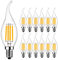 RANBOO E14 Kerze LED Lampe für Kronleuchter, E14 Glühfaden Retrofit Classic, 4W ersetzt 40 Watt, 400 Lumen, 2700K Warmweiß, Filament Fadenlampe, Glas, nicht dimmbar, 12er Pack