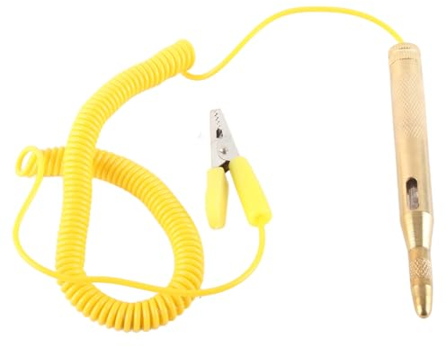 Cercafase Tester di Tensione per Circuiti Elettrici per Auto Tensione Cavi Tester Tester Circuito per Auto DC 6V 12V 24V Rilevatori Tensione Penna per Test di Tensione della Lampadina Matita (Giallo)