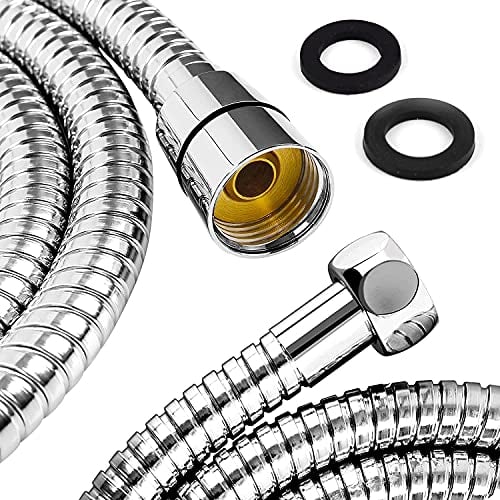 Ronvie Edelstahl Brauseschlauch 150cm mit Verdrehschutz, flexibler und Knickschutz 304 Duschschlauch, Universal metallschlauch für Handbrause