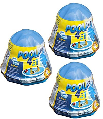 3X Trattamento mensile Poolp'o Gre 08012 Multifunzione 4 in 1 Ideale per Piscine da 0 a 10 MC