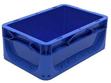 EU Eurobox geschlossen Blau 30 x 20 x 12 cm Eurobehälter Transportbox Lagerbox Behälter Lagerkiste Stapelbox Lagerkasten Box Stapelbehälter Aufbewahrungsbox