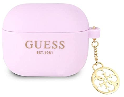 Guess GUA3LSC4EU Hülle für AirPods 3 violett Charm Collection, rot (FEA3SILRE)