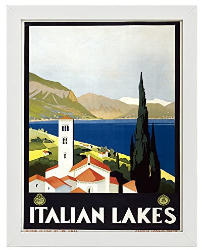 Legendarte - Poster, Vintage Turistico Italian Lakes - Bild, Wanddekoration 50 x 70 cm