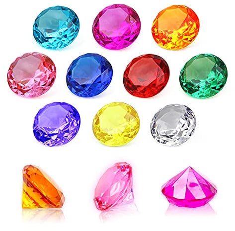 NLR [20stück 4cm] Große Größe Kinder Diamant Acryl Edelstein Spielzeug, Piraten-Schatzsuche|Ostereier-Füller|Tauchlehrer|Gefälligkeiten der Partei, Geschenk zu Geburtstags-/Weihnachts-/Osterpreisen