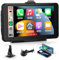 Hodozzy Wireless Carplay Screen for Car, 7 Inch Portable Android Auto Touch Screen Car Stereo, Portable Car Radio with Bluetooth, GPS Navi, Mirror Link, Voice Control, FM Transmitter, AUX/TYPE-C