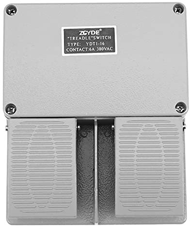 Interruttore a pedale YDT1-16 Shell in alluminio grigio doppio interruttore a pedale interruttore accessori per macchine utensili