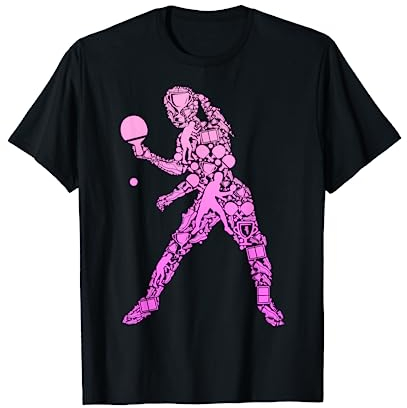 Tischtennis Tischtennisspielerin Ping Pong Kinder Mädchen T-Shirt