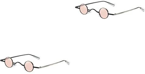 GALPADA 2st Runde Retro-Sonnenbrille Rahmen Sonnenbrille Dekorative Partygläser Sommerkleid Lustige Partybrille Gotische Schattierungen Sonnenbrillen Männer Kreis Steampunk Damen Hawaii