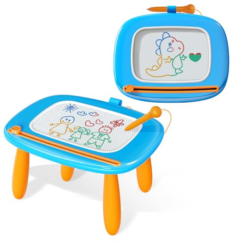 Kikidex Kleinkinder Spielzeug Alter 1-3, Magnetisch Zaubertafel, Mädchen Spielzeug für 1-2 Jahre, Magic Painting Board Lernspielzeug für 1 2 3 Jahre Baby Kinder - Baby Blau